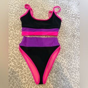 Beach Riot Pink and Purple Bikini Set
